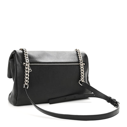 Saint Laurent Grain De Poudre Medium West Hollywood Monogram Fold-Over Black 3 of 12