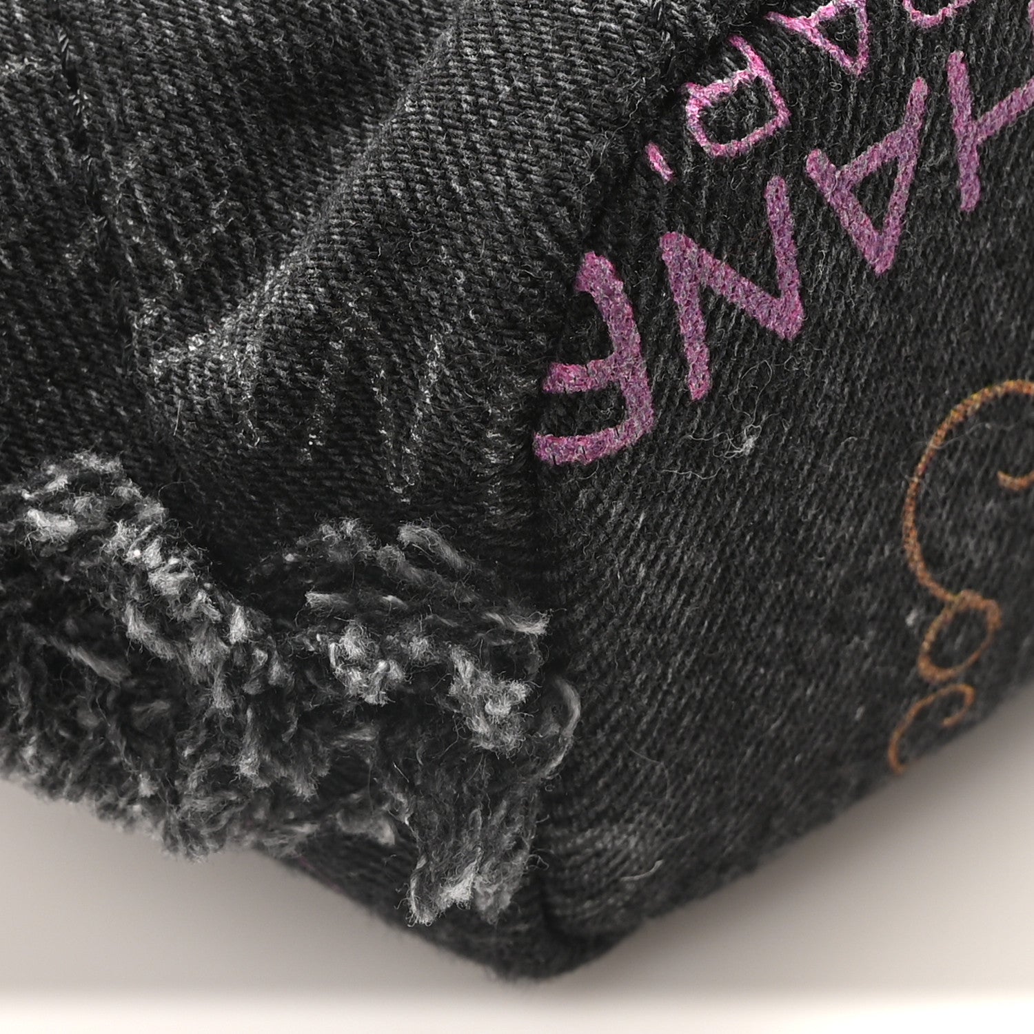 Chanel Denim Quilted Mood Small Bucket With Chain Black Multicolor 9 of 10