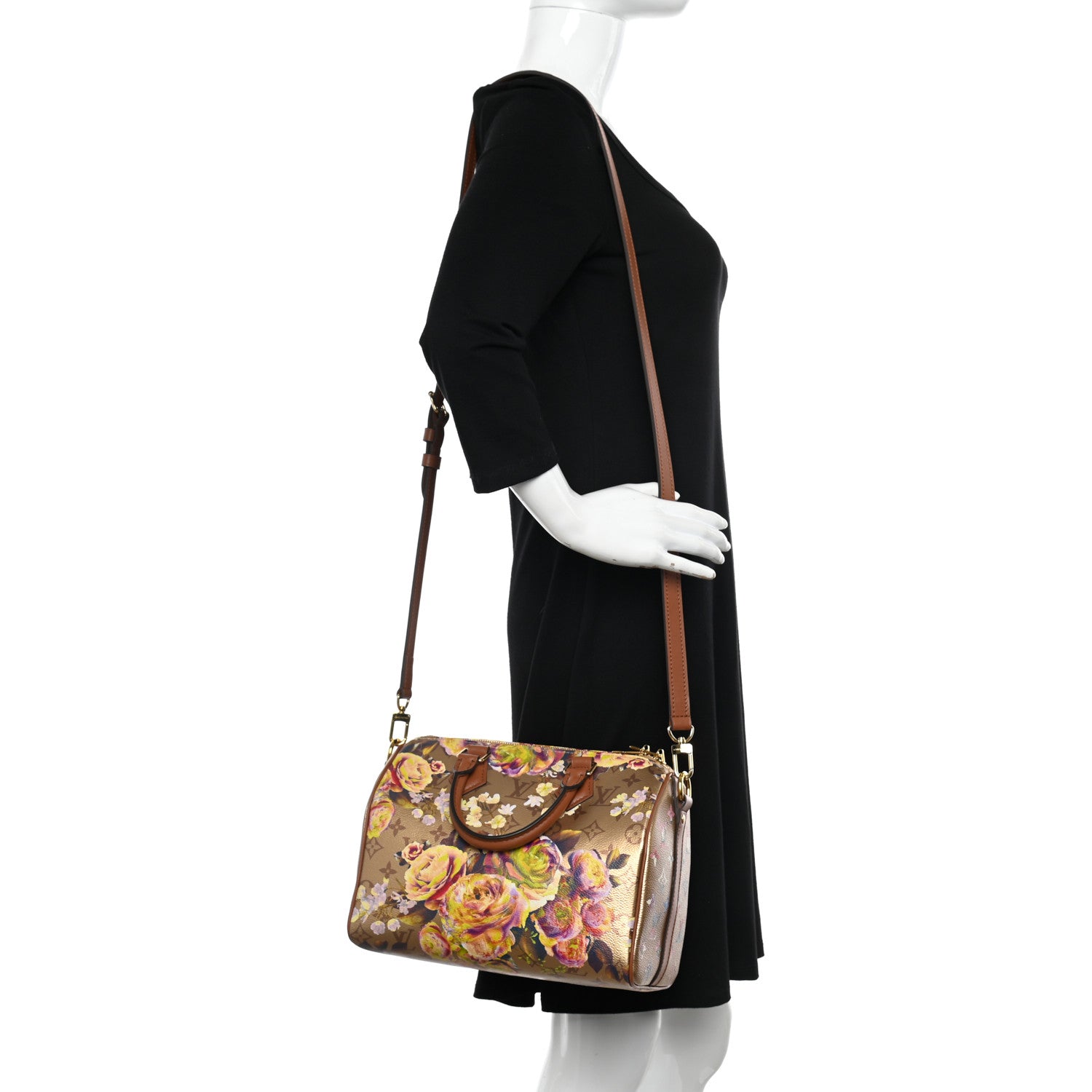 Louis Vuitton Metallic Monogram LV Garden Speedy Bandouliere 25