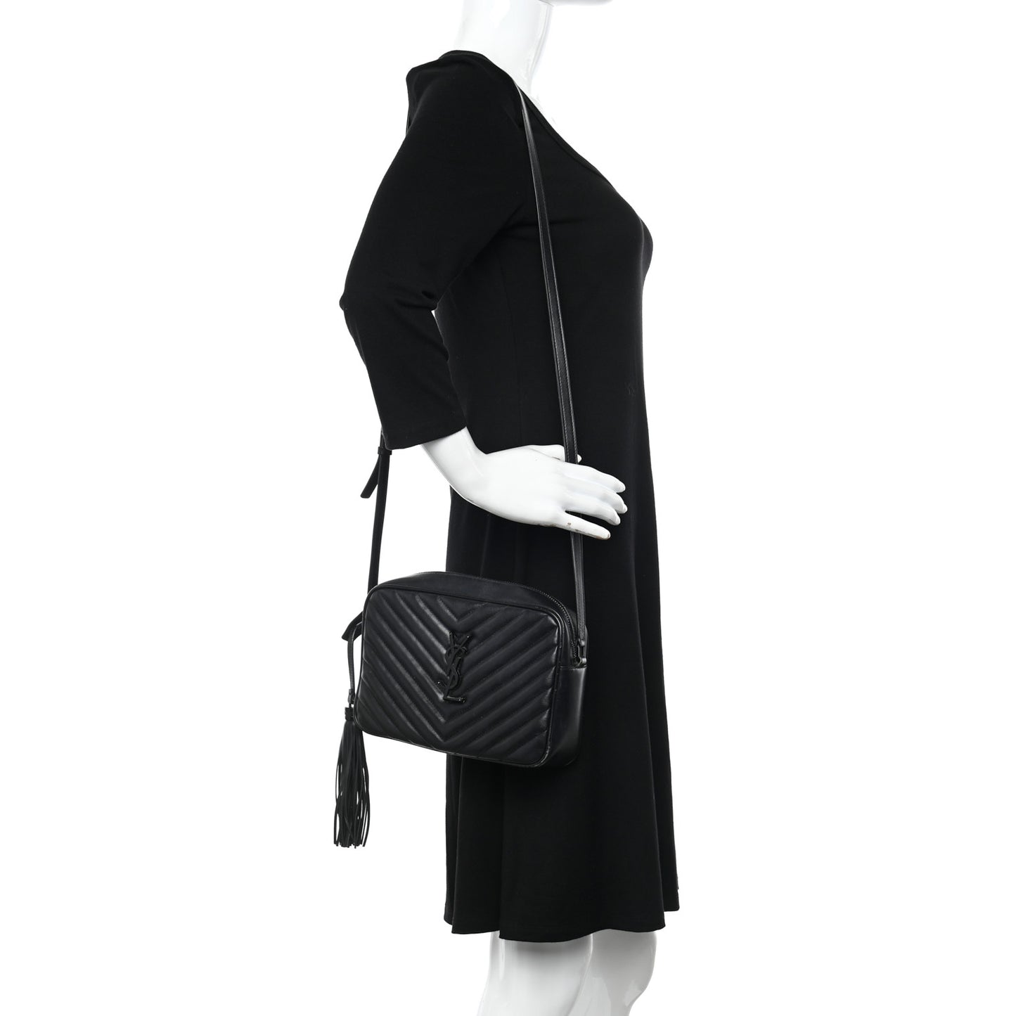 Calfskin Matelasse Monogram Monochrome Lou Camera Bag Black