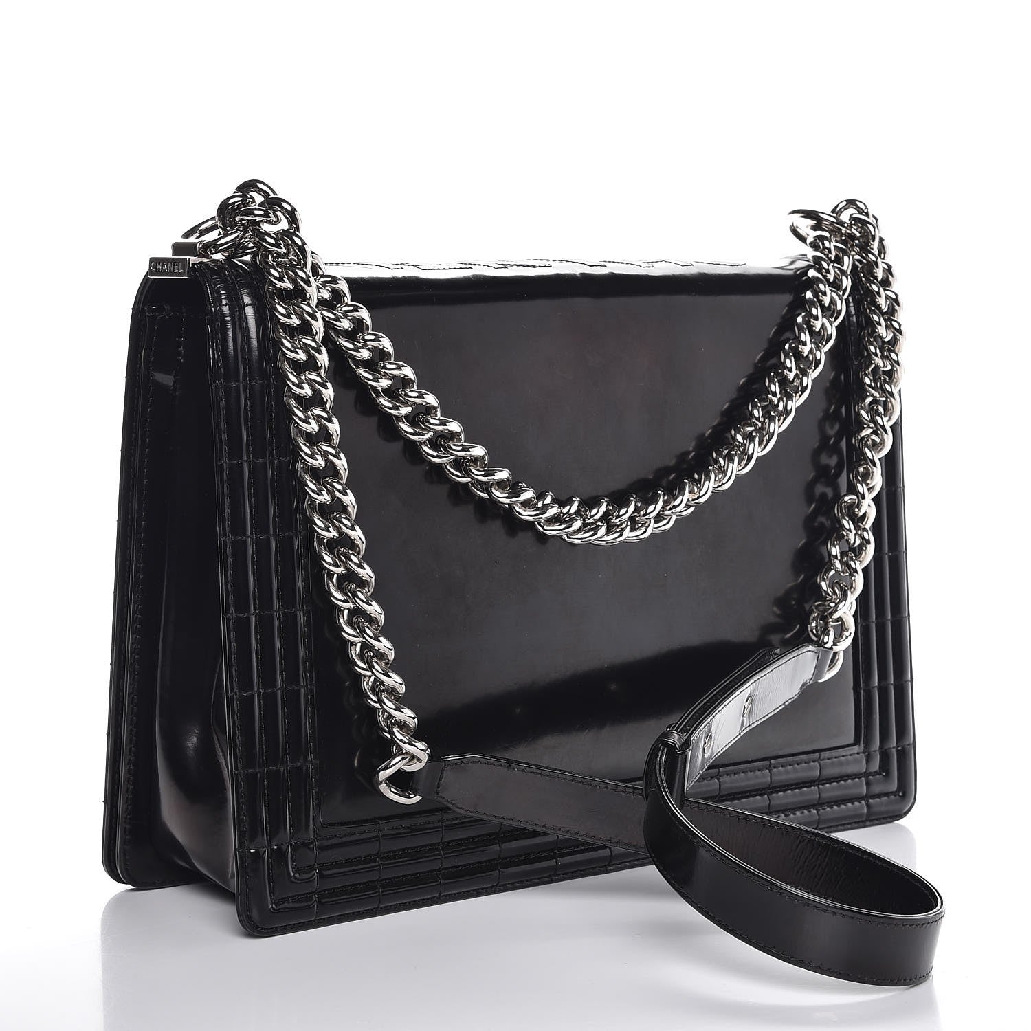 Chanel Glazed Calfskin Large Boy Flap Black 3 of 10