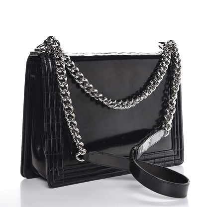 Chanel Glazed Calfskin Large Boy Flap Black 3 of 10