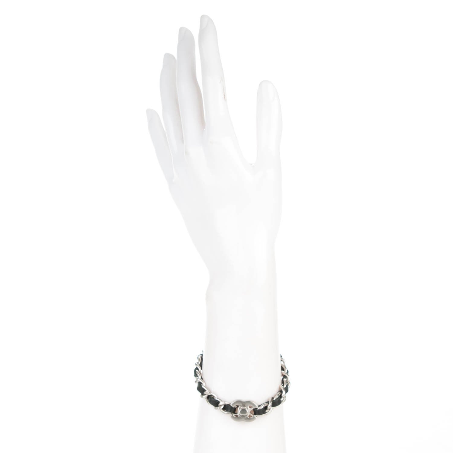 Chanel Lambskin CC Turnlock Chain Bracelet L Black 2 of 5