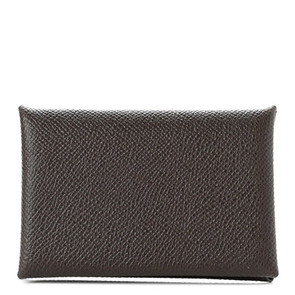 Hermes Epsom Calvi Card Case Chocolate 1 of 6