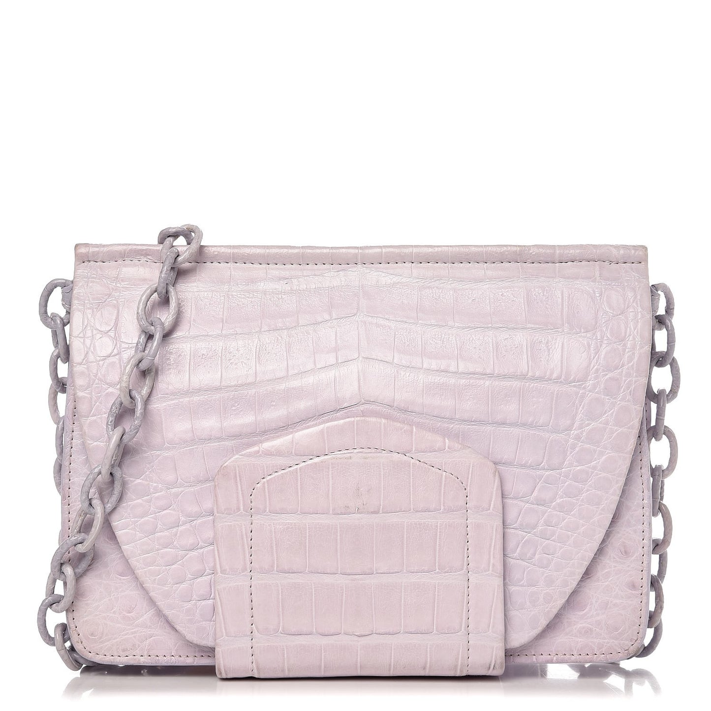 Crocodile Flap Belt Bag Lilac