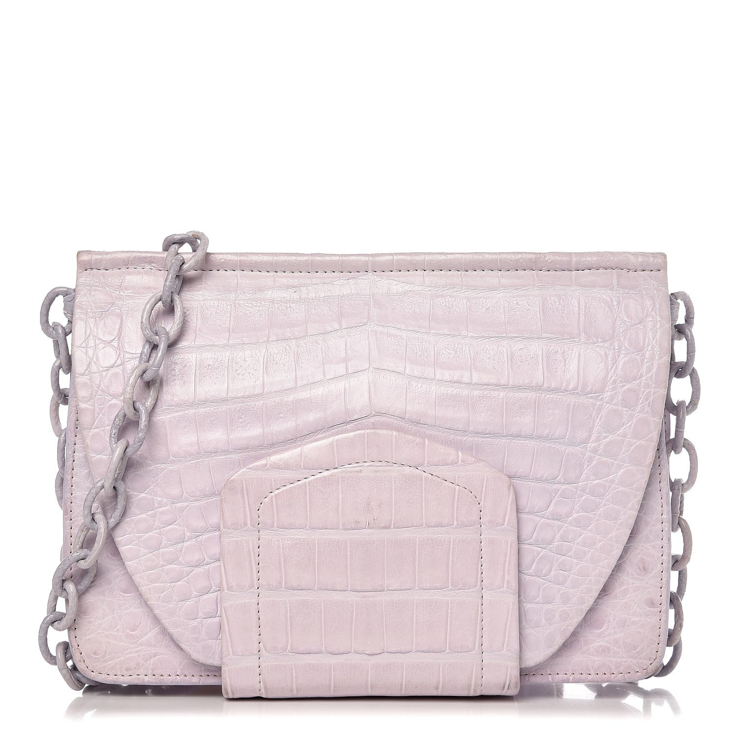 Nancy Gonzalez Crocodile Flap Belt Bag Lilac 1 of 10