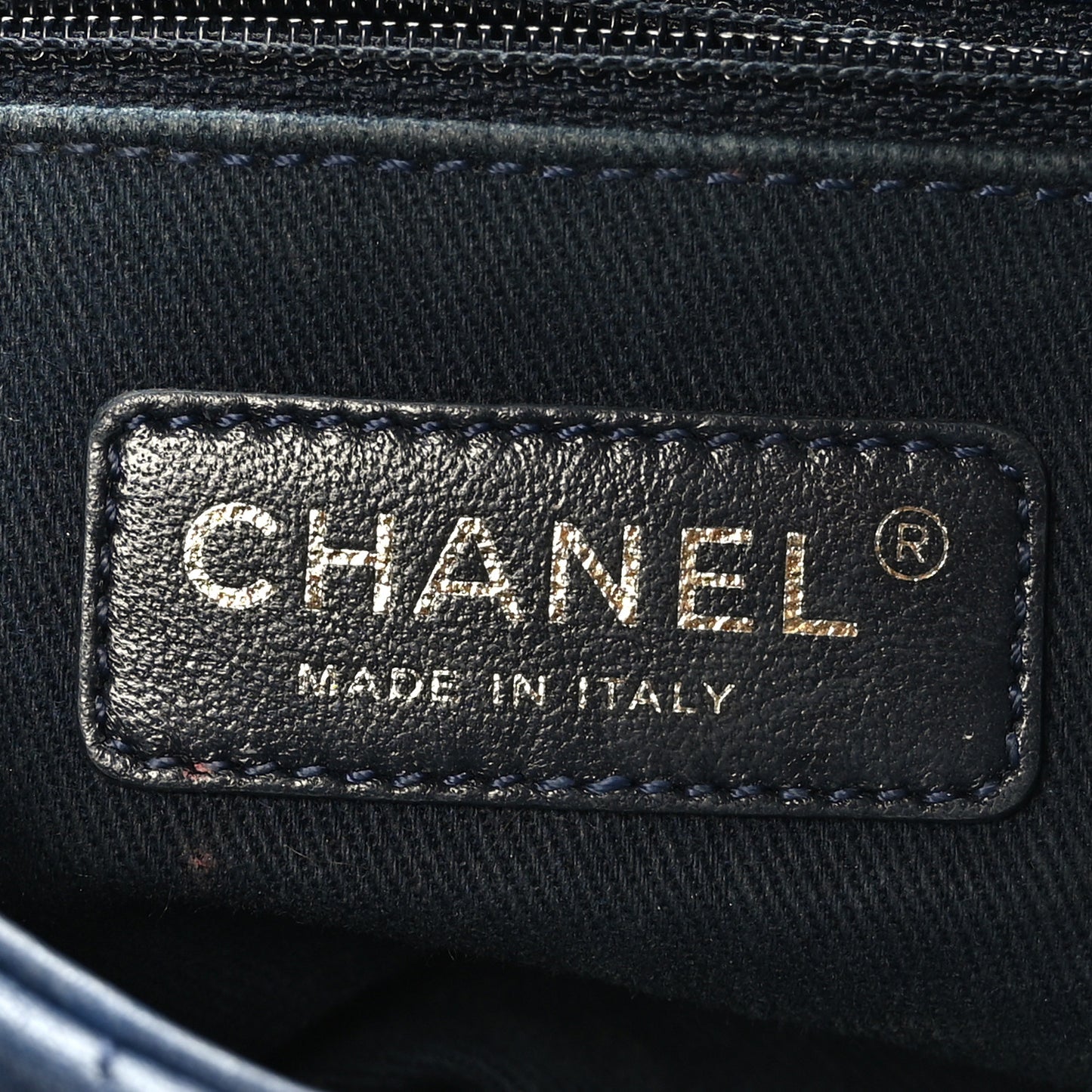 Calfskin Chevron Quilted Small Surpique Flap Navy