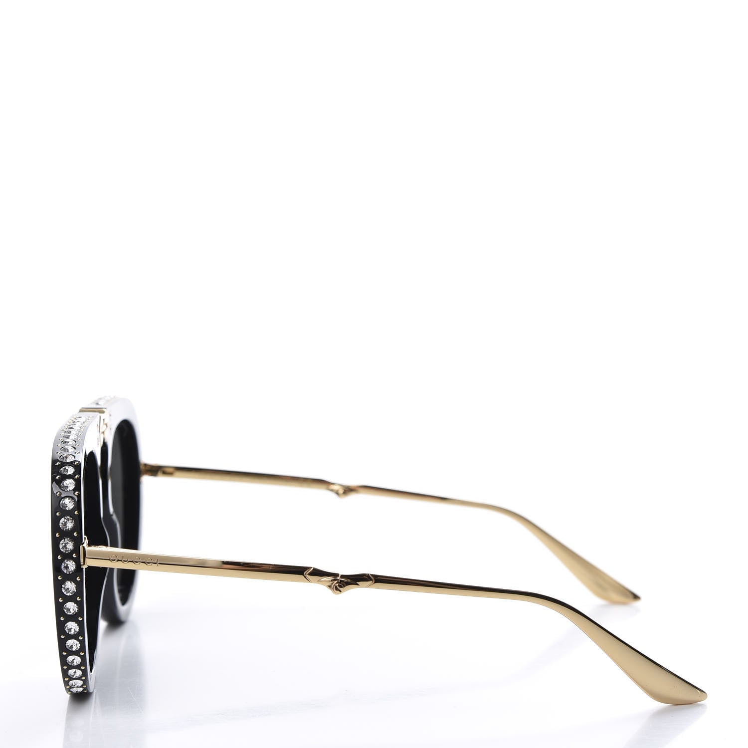 Gucci Acetate Crystal Foldable Aviator Sunglasses GG0307S Black 3 of 8