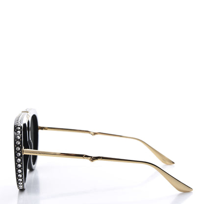 Gucci Acetate Crystal Foldable Aviator Sunglasses GG0307S Black 3 of 8