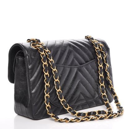 Chanel Metallic Crumpled Calfskin Quilted Small Double Flap Black 4 of 10
