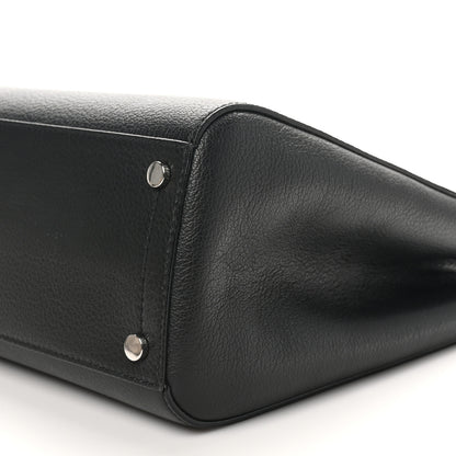 Jimmy Choo Grainy Calfskin Large Varenne Logo Top Handle Satchel Black 9 of 9