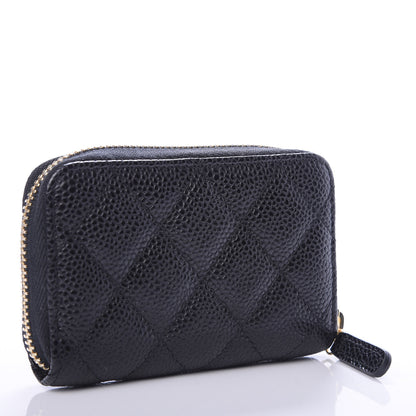 Chanel Caviar Quilted Zip Coin Purse Black 3 of 7