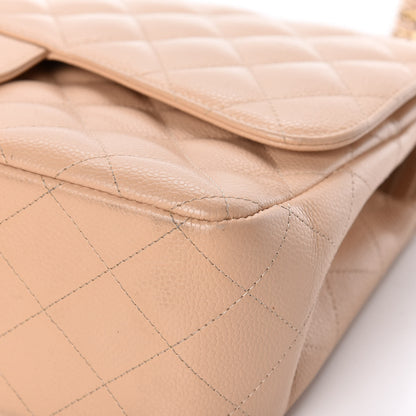 Chanel Caviar Quilted Jumbo Double Flap Beige Clair 11 of 17