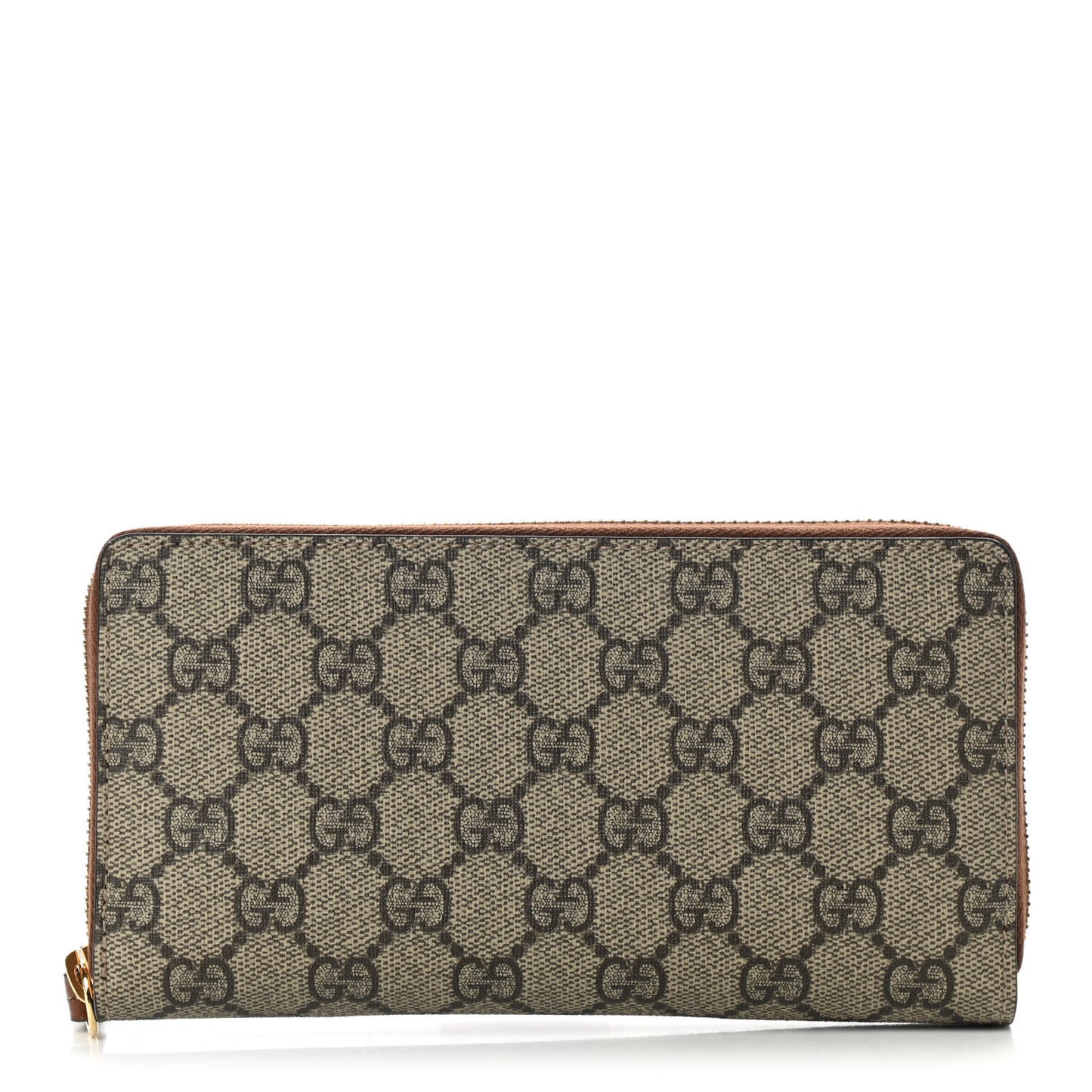 GG Supreme Monogram Cuoio Toscano Zip Around Wallet Beige Ebony Cuir
