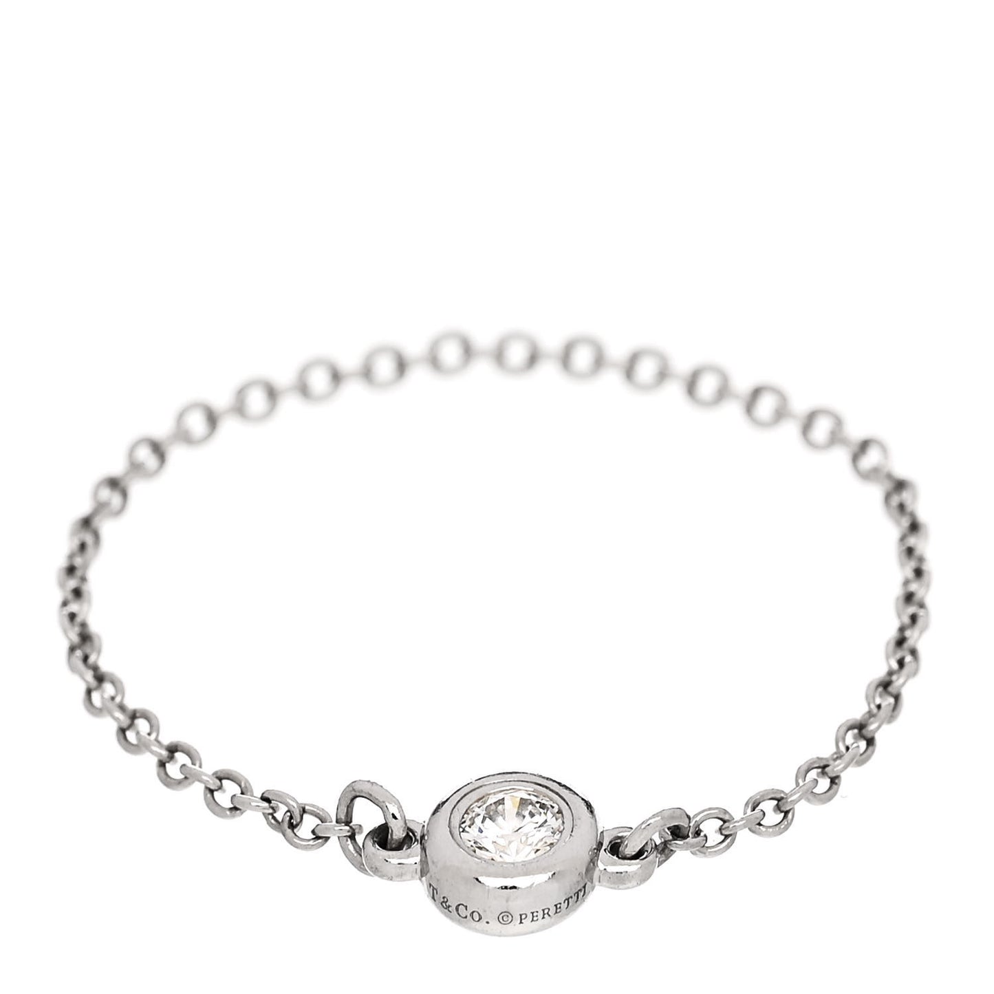 Platinum Diamond Elsa Peretti Diamonds by the Yard Chain Ring 61 9.5