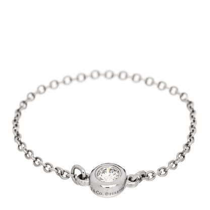 Tiffany Platinum Diamond Elsa Peretti Diamonds by the Yard Chain Ring 61 9.5 3 of 7