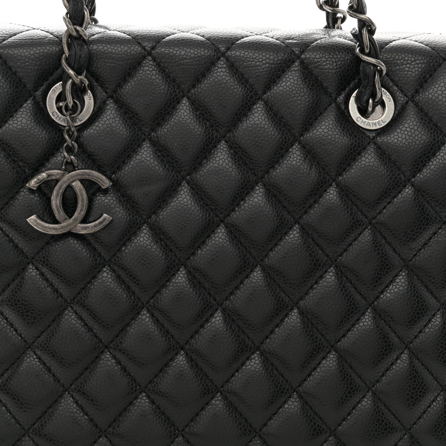 Chanel Caviar Quilted Small City Shopping Tote Black 8 of 10