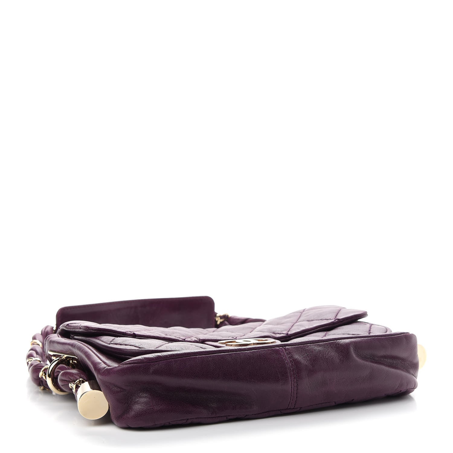 Chanel Distressed Lambskin Small Lady Braid Flap Purple 4 of 9