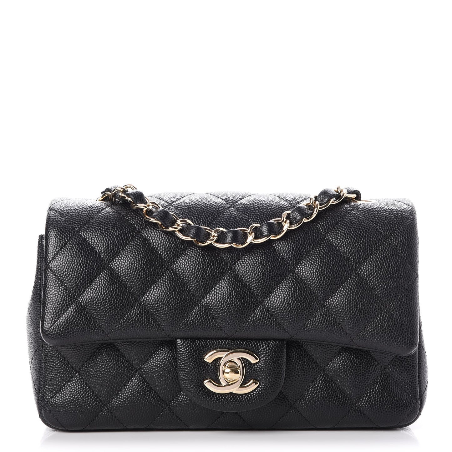 Caviar Quilted Mini Rectangular Flap Black