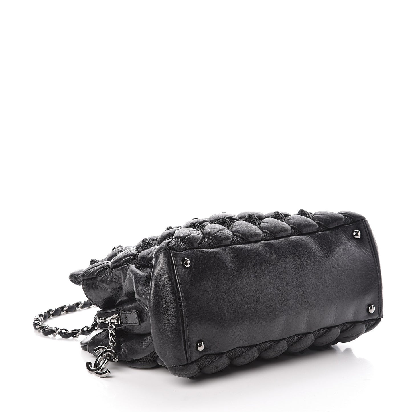 Lambskin Quilted 3D Point Tote Black