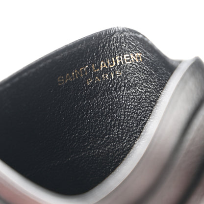 Saint Laurent Grained Calfskin Tiny Cassandre Credit Card Case Black 6 of 7