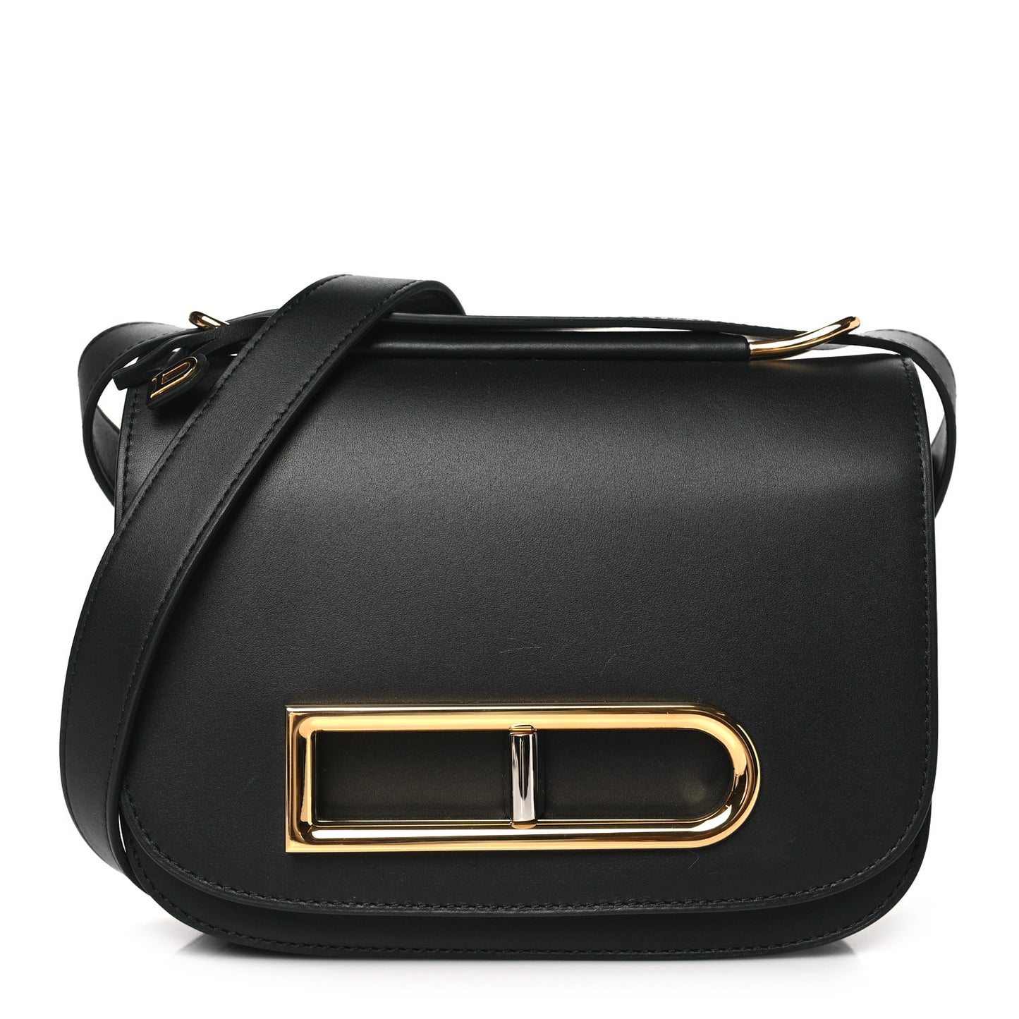 Olen Calfskin Small Lingot Crossbody Black