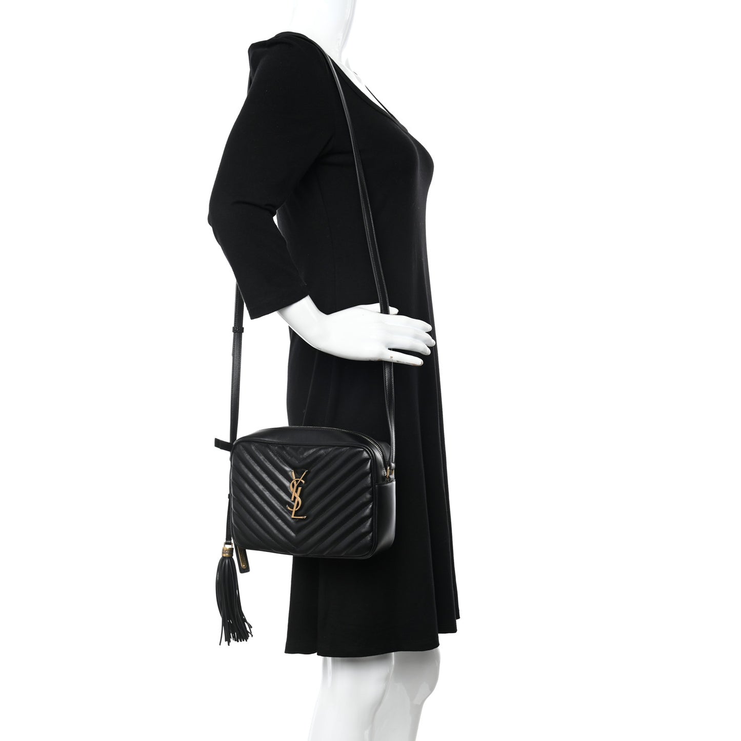 Calfskin Matelasse Monogram Lou Camera Bag Black