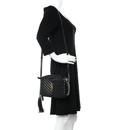 Saint Laurent Calfskin Matelasse Monogram Lou Camera Bag Black 2 of 11