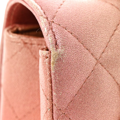 Chanel Metallic Lambskin Quilted Ombre Mini Rectangular Flap Pink 11 of 13