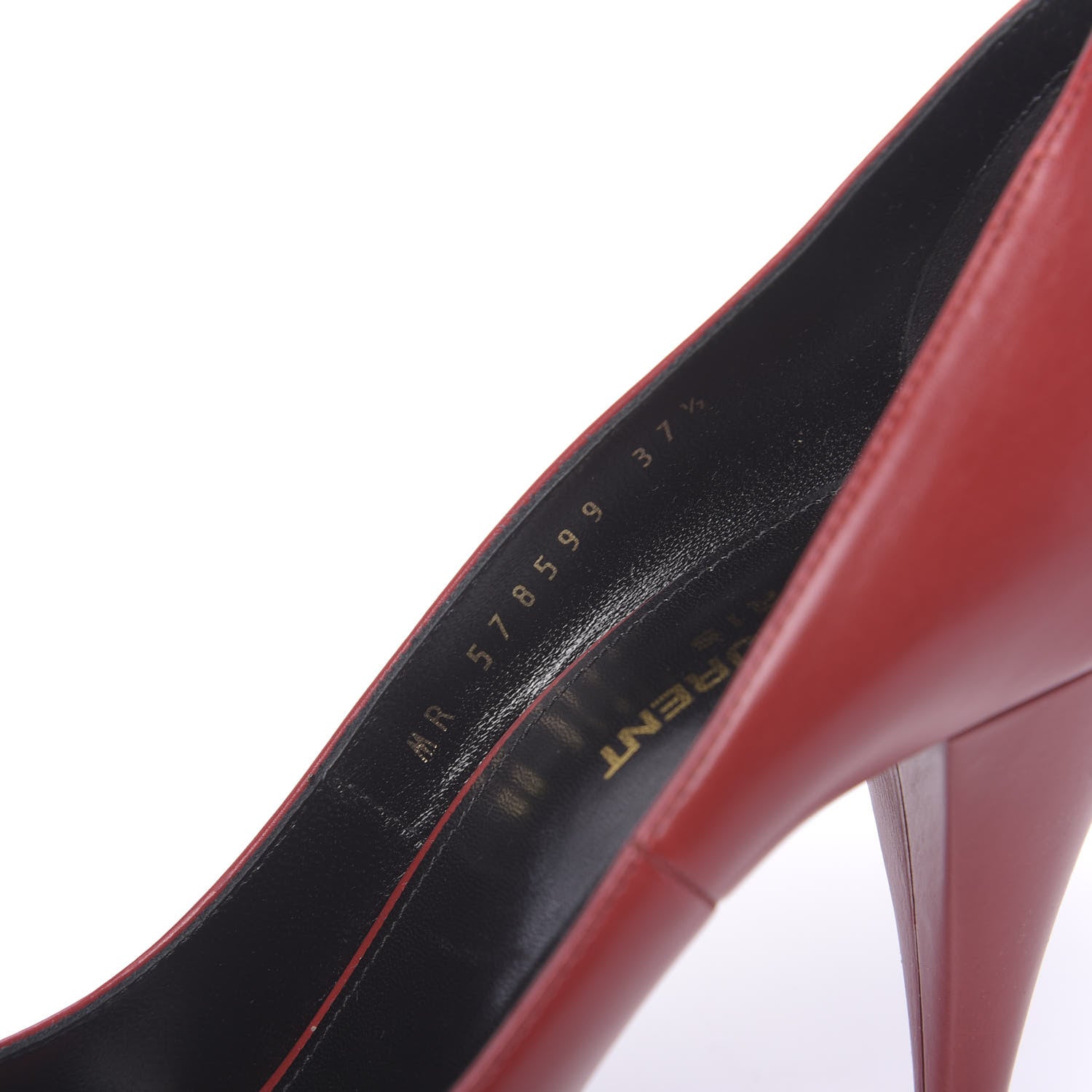 Saint Laurent Calfskin Kiki 100 Pumps 37.5 Red 7 of 9