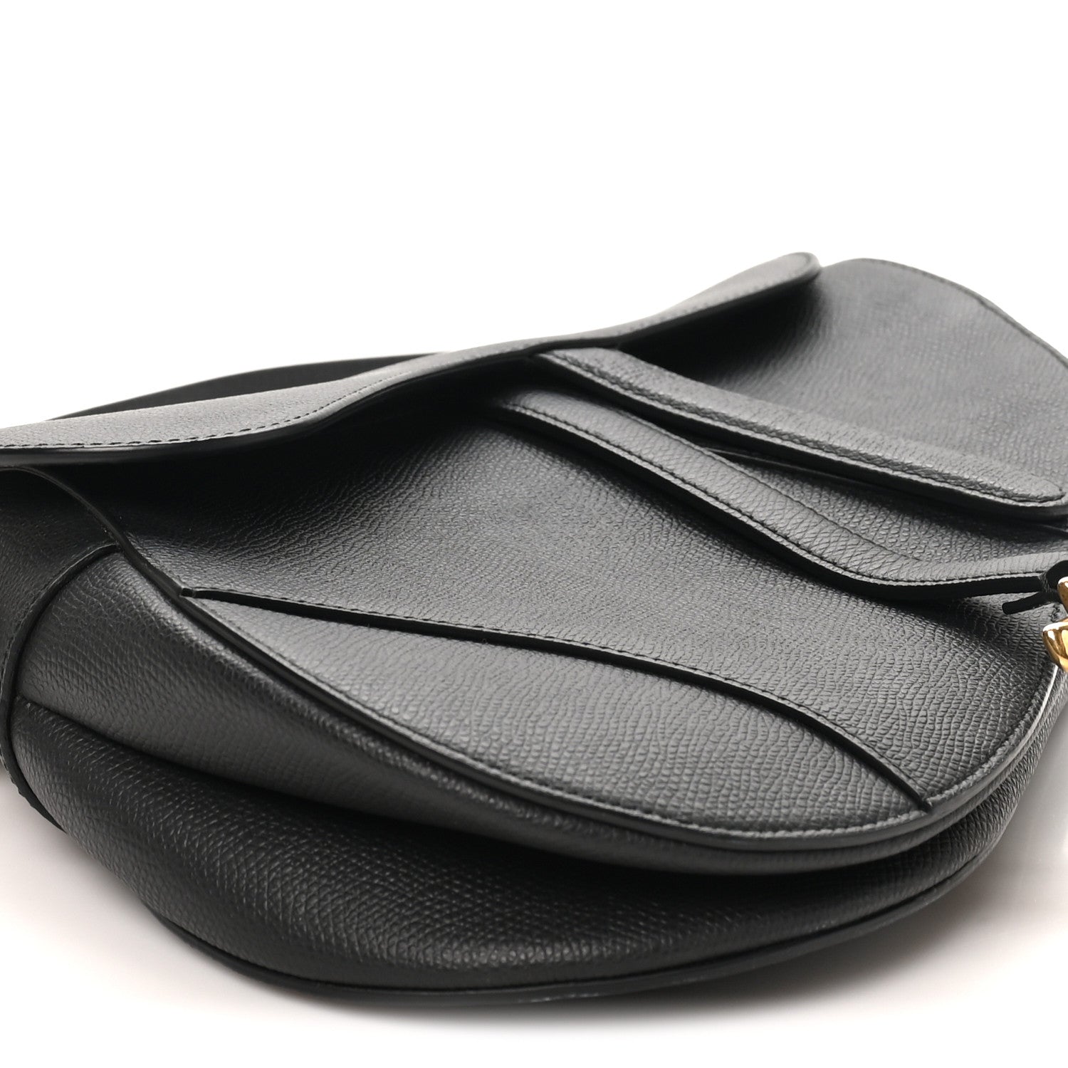 Christian Dior Grained Calfskin Saddle Bag Black 8 of 10