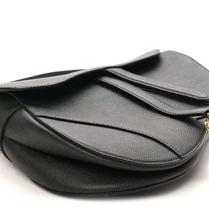 Christian Dior Grained Calfskin Saddle Bag Black 8 of 10