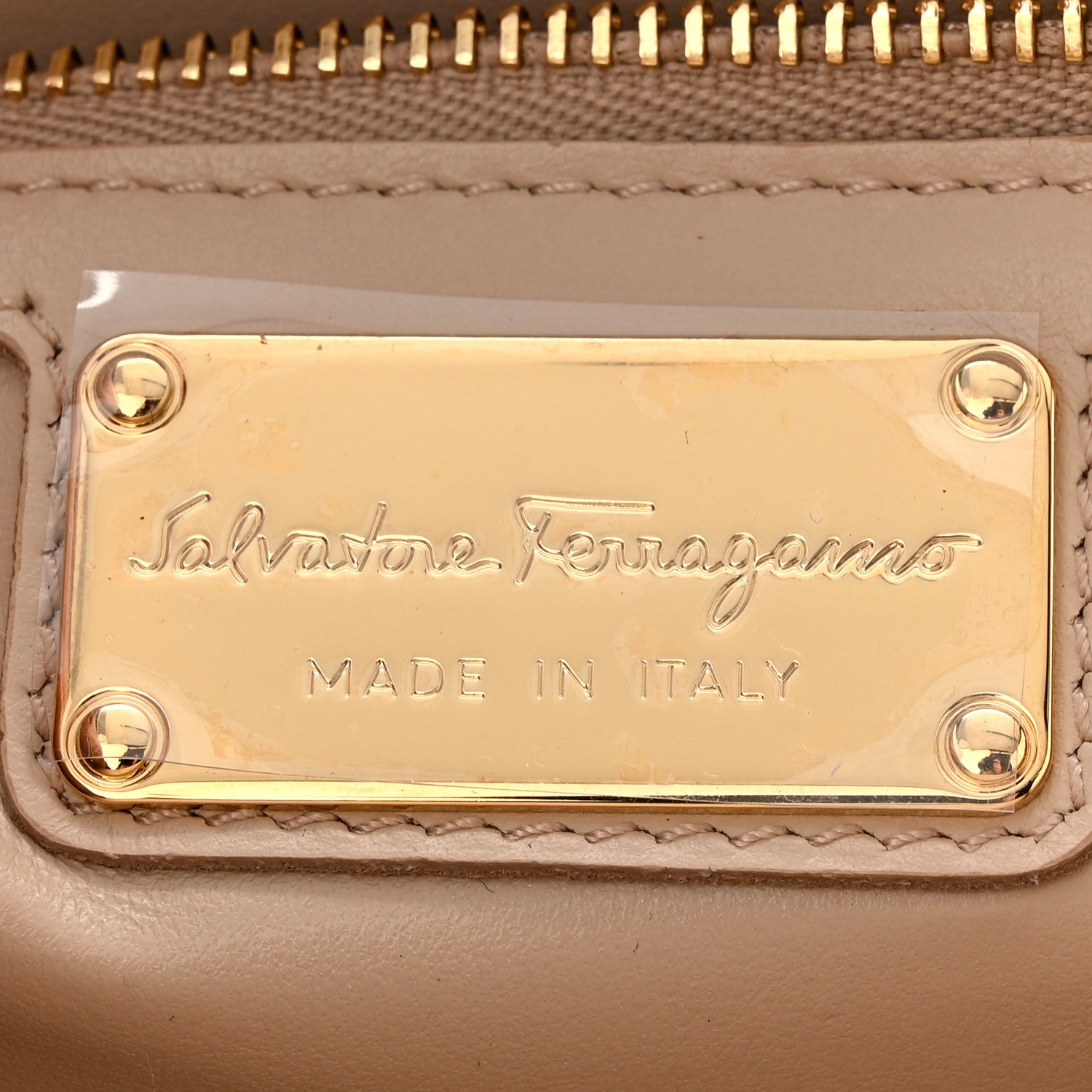 Salvatore Ferragamo Printed Calfskin Ginny Shoulder Bag Beige 6 of 10