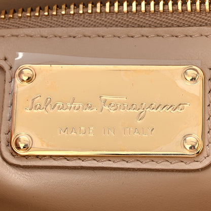 Salvatore Ferragamo Printed Calfskin Ginny Shoulder Bag Beige 6 of 10