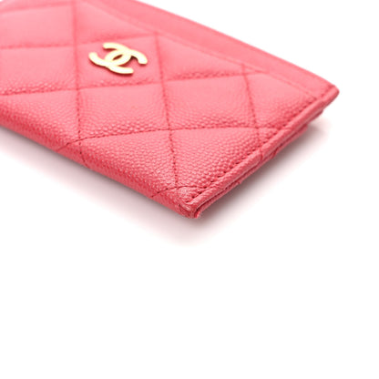 Chanel Caviar Quilted Card Holder Dark Pink 9 of 9