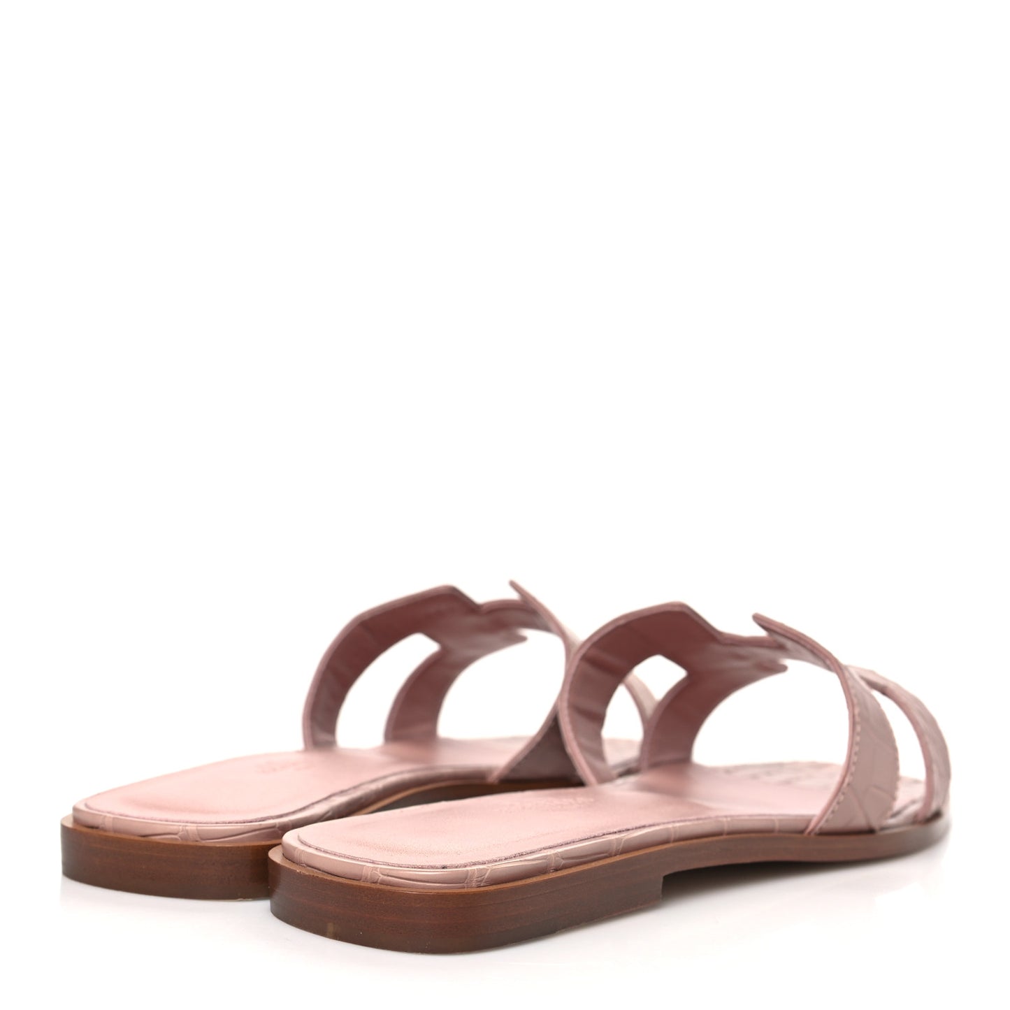 Matte Crocodile Oran Sandals 39.5 Blush