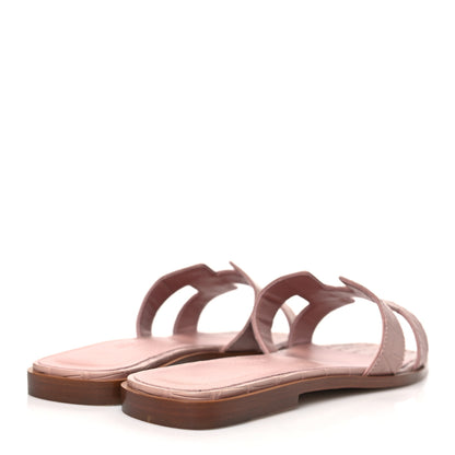 Hermes Matte Crocodile Oran Sandals 39.5 Blush 4 of 9