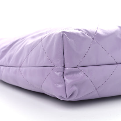 Chanel Shiny Calfskin Quilted Small Chanel 22 Light Purple 10 of 11