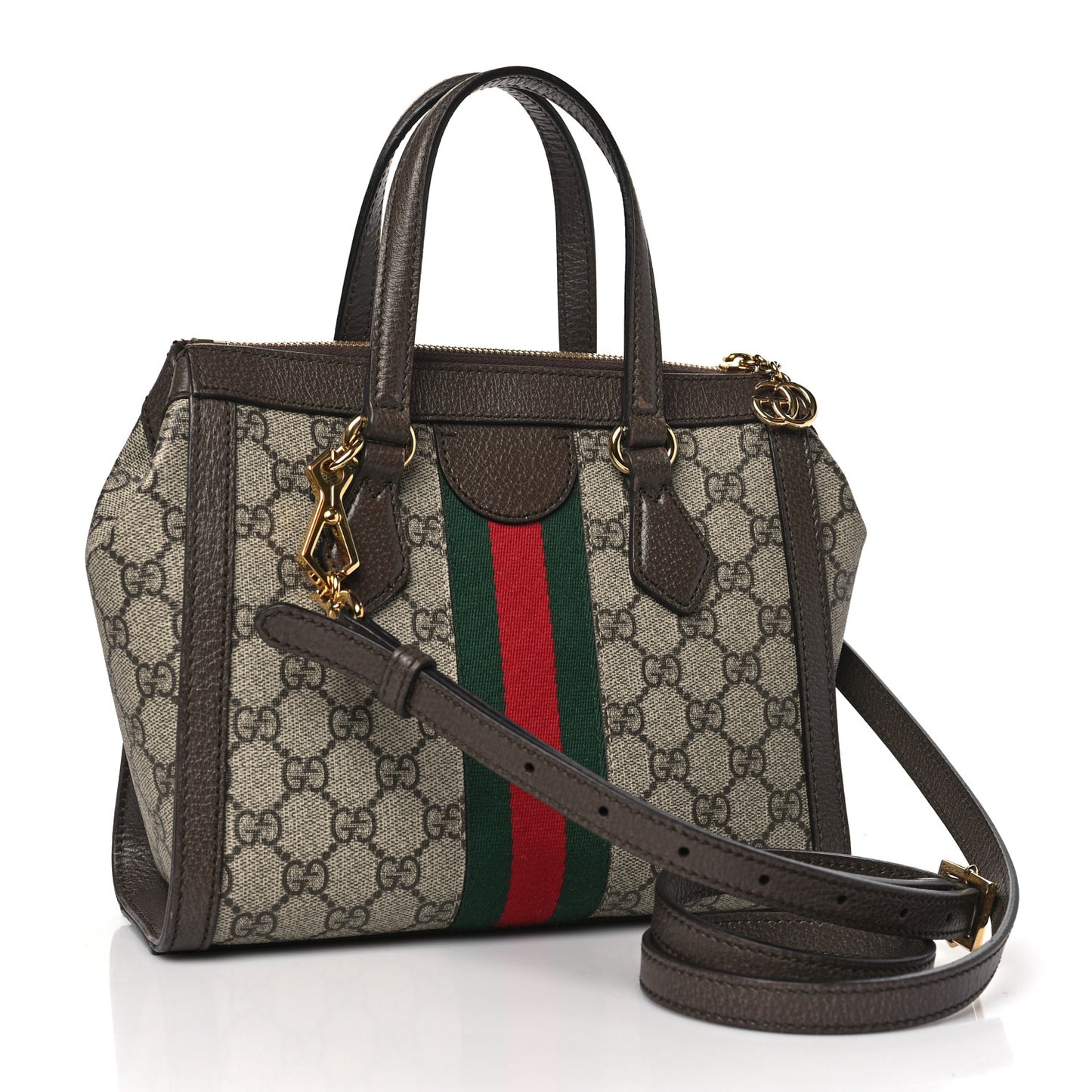 GG Supreme Monogram Small Ophidia Tote Bag Brown