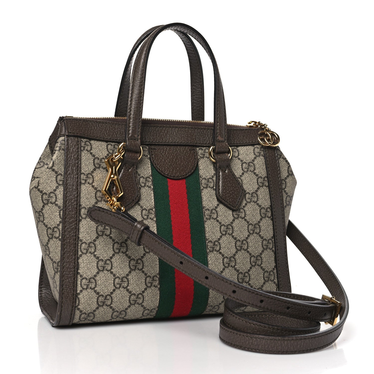 Gucci GG Supreme Monogram Small Ophidia Tote Bag Brown 3 of 9