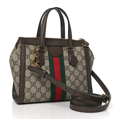 Gucci GG Supreme Monogram Small Ophidia Tote Bag Brown 3 of 9