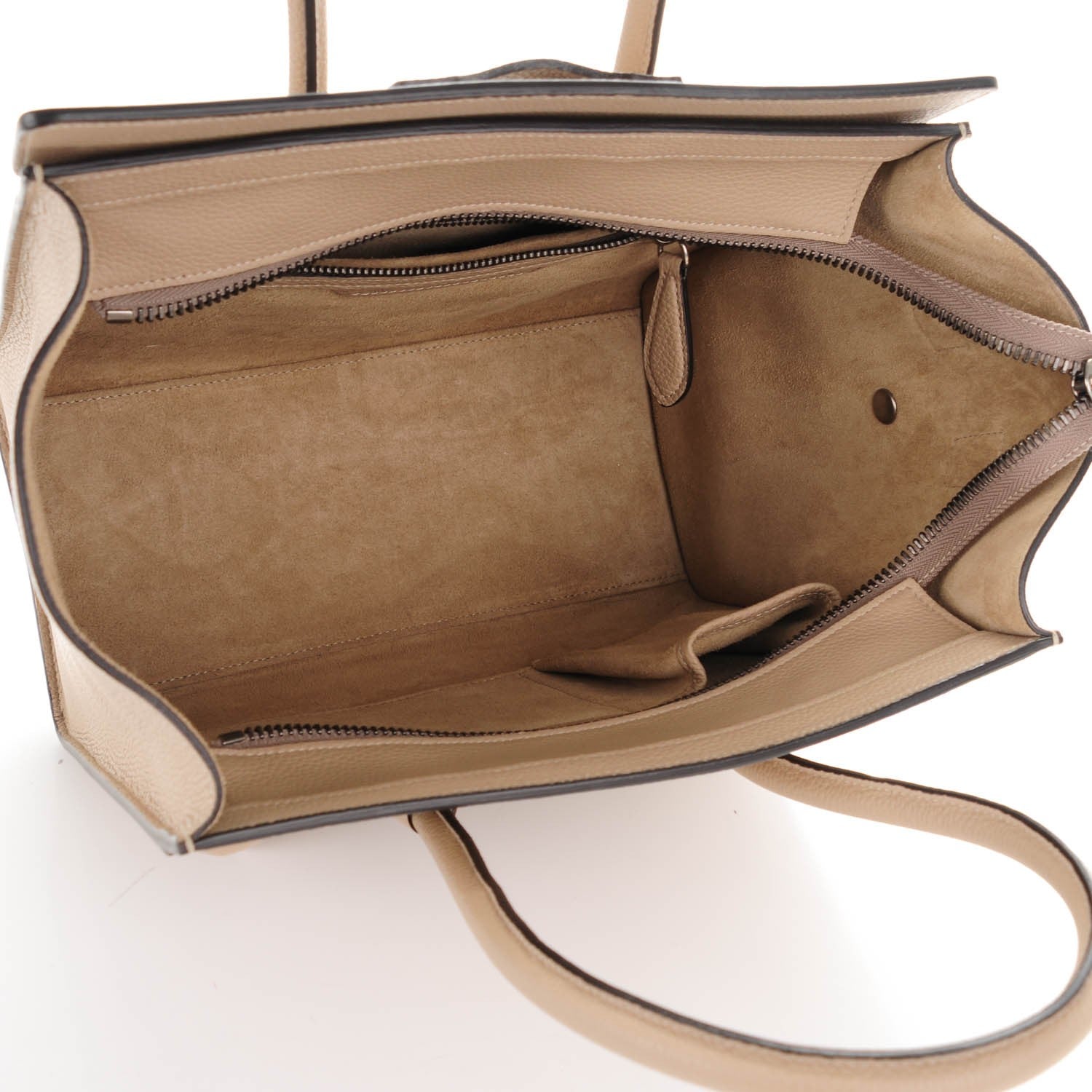 Celine Drummed Calfskin Micro Luggage Dune 5 of 7