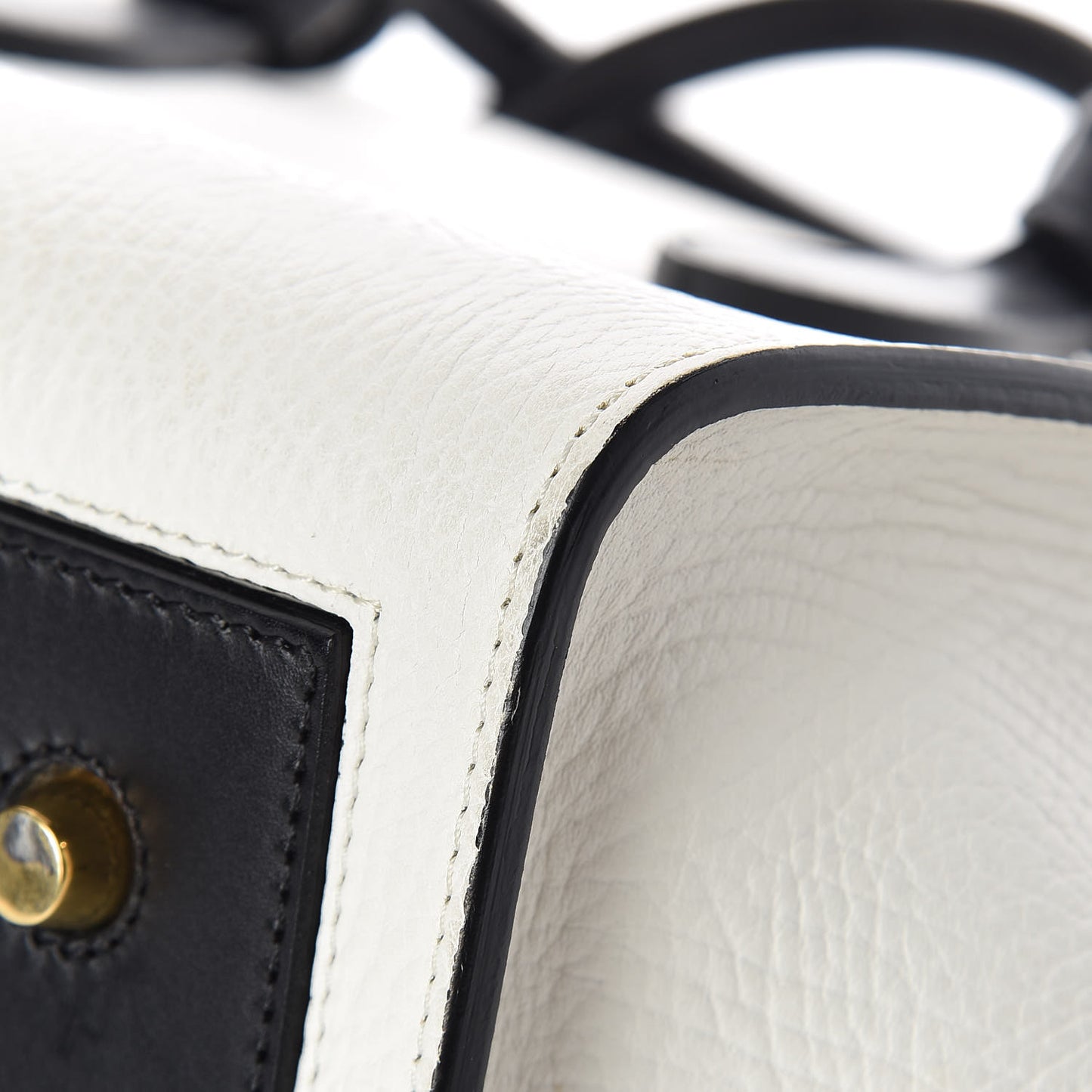 Elephant Calfskin Mini Bi-Color Tie Knot Tote White Black