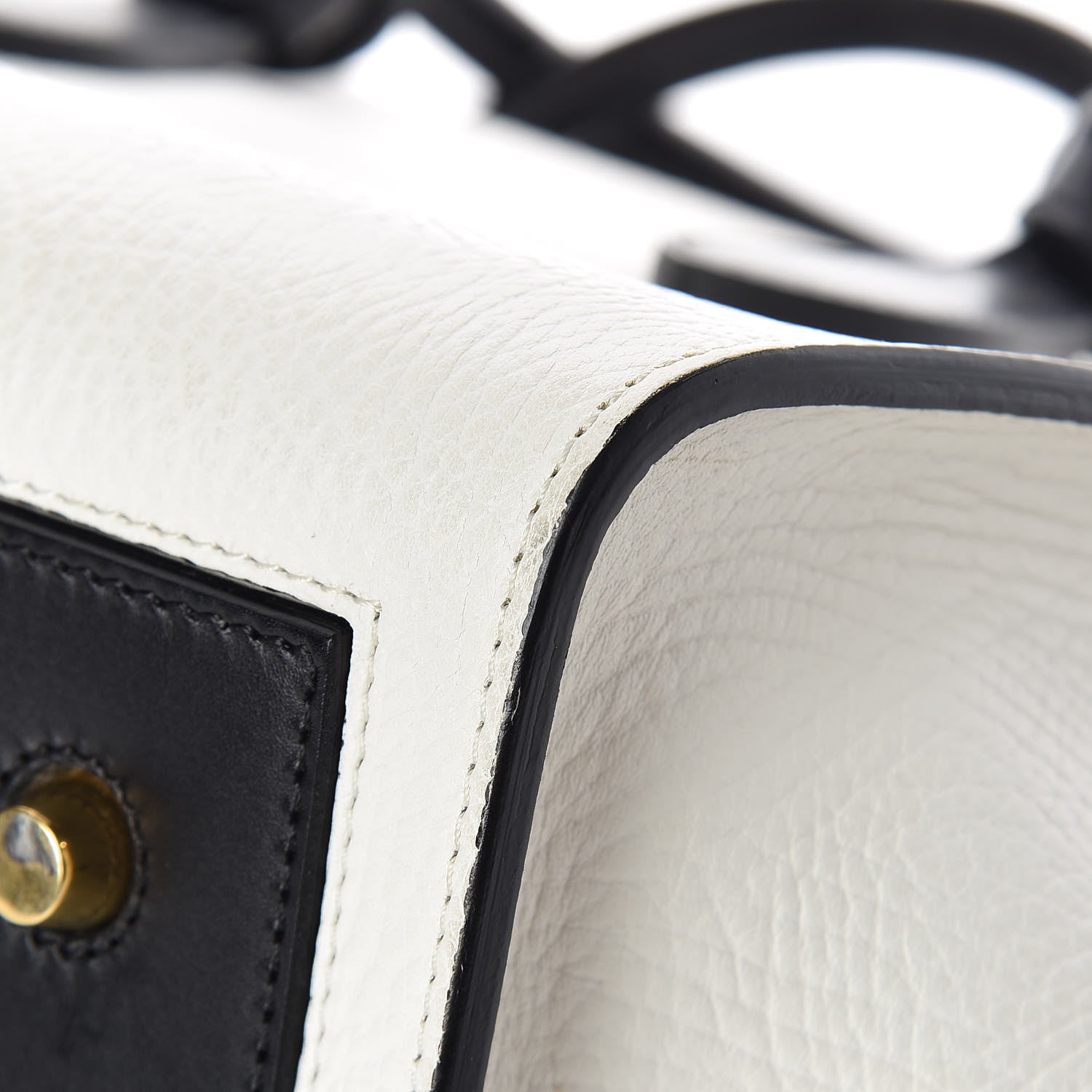 Celine Elephant Calfskin Mini Bi-Color Tie Knot Tote White Black 21 of 21