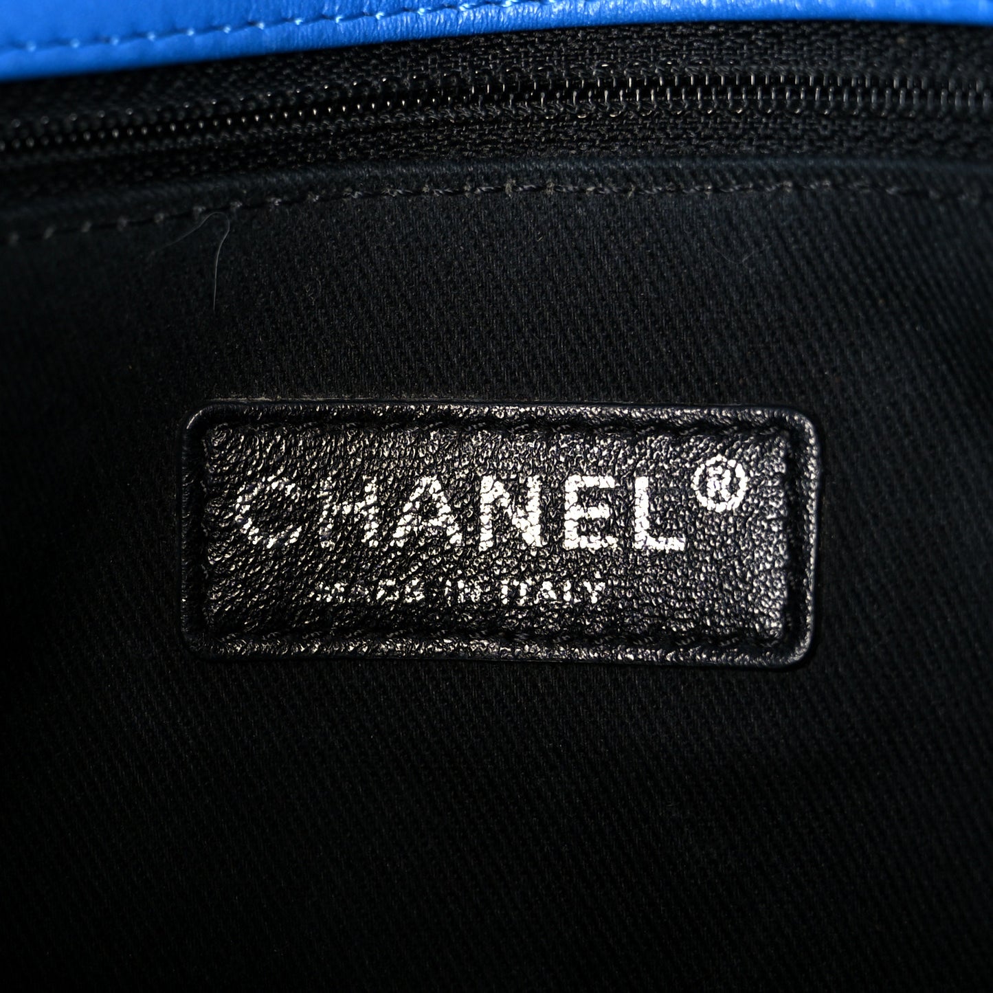 Patent Quilted Large Coco Shine Flap Blue