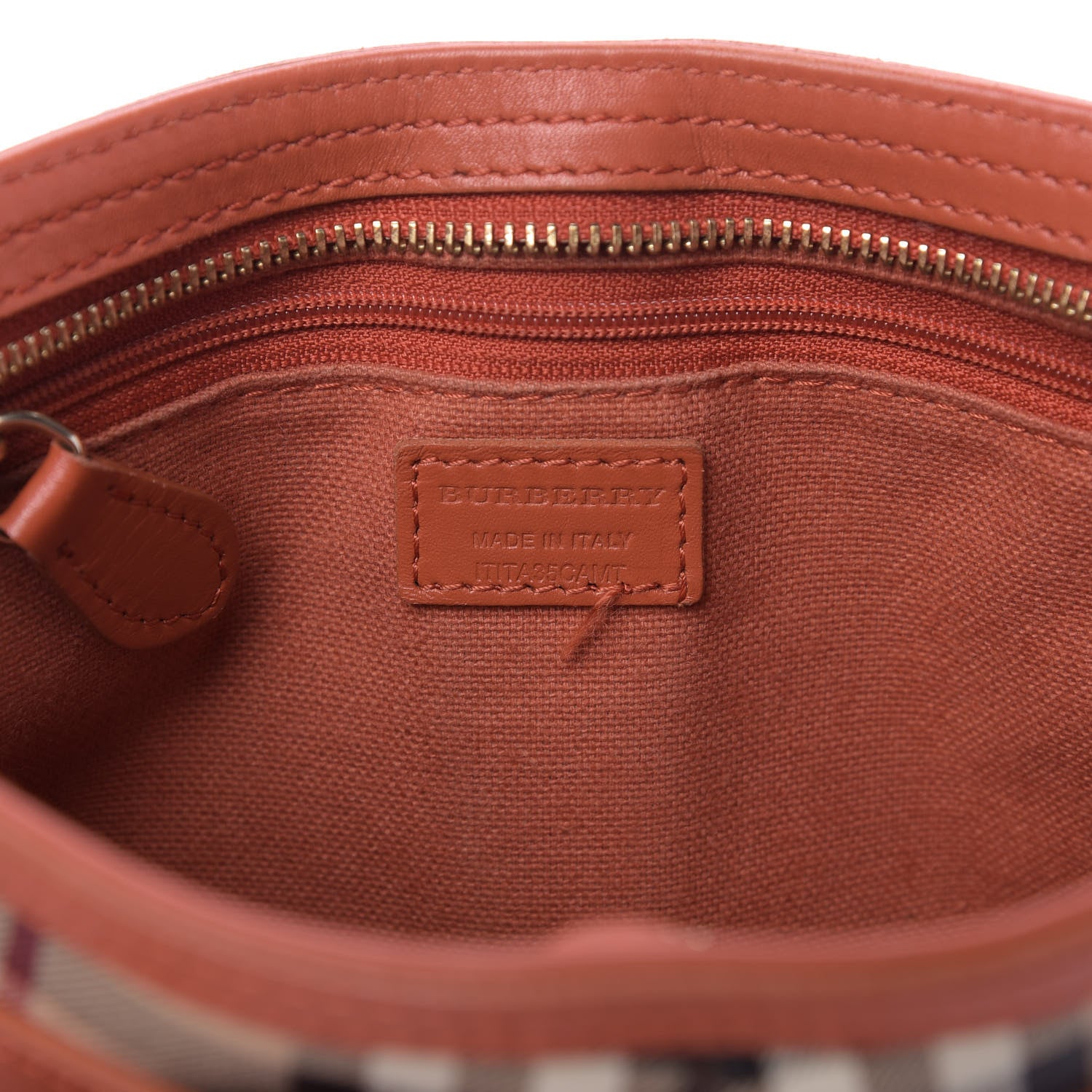 Burberry Haymarket Check Smithfield Clutch Burnt Amber 8 of 9