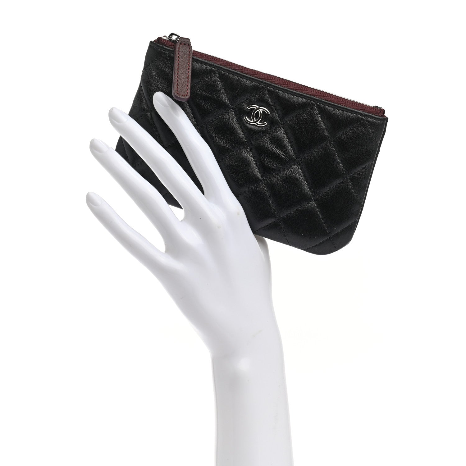 Chanel Lambskin Quilted Small Cosmetic Case Black 2 of 7