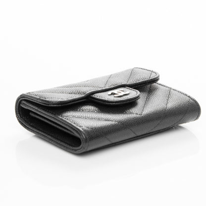 Chanel Caviar Chevron Quilted Card Holder Wallet Black 4 of 8