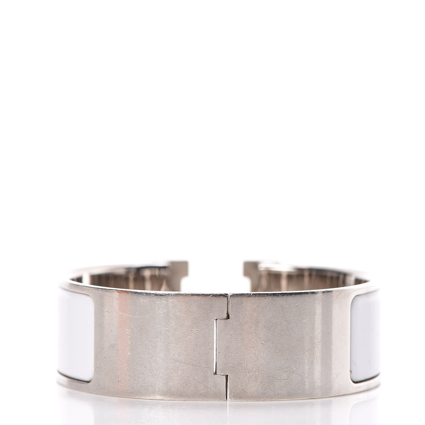 Enamel Wide Clic Clac H Bracelet PM White