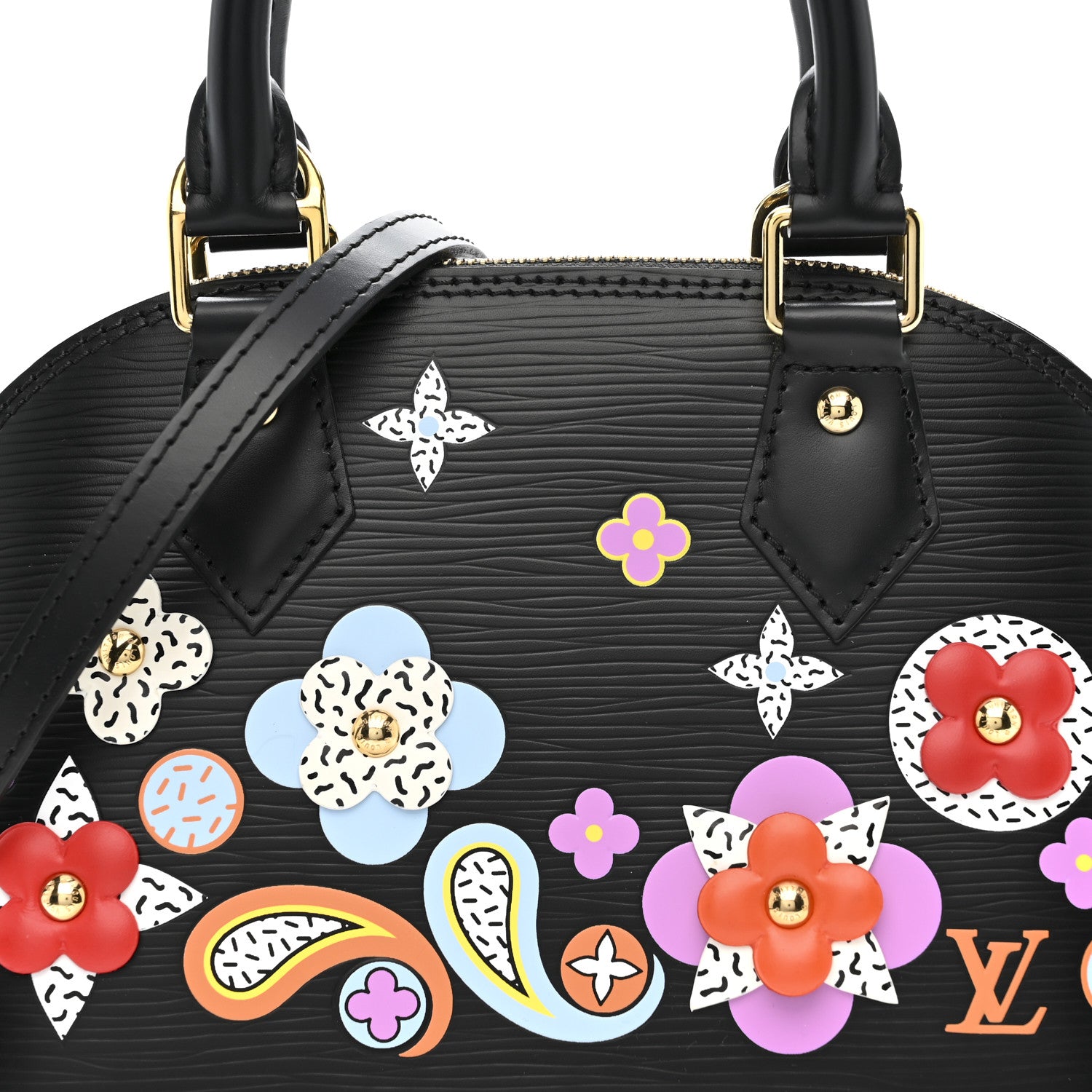 Louis Vuitton Epi Blooming Flowers Alma BB Black 7 of 9